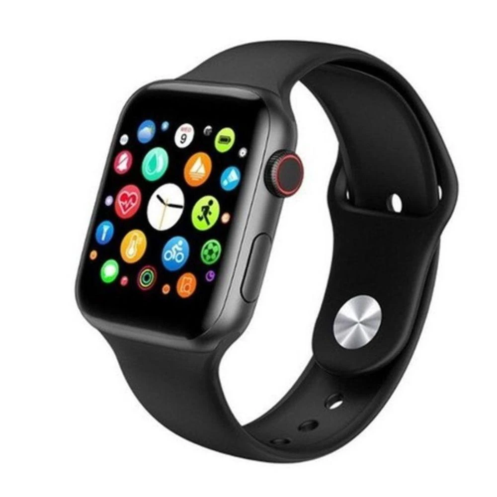 Smartwatch W34s Troca Pulseira Ligações Android Ios Preto