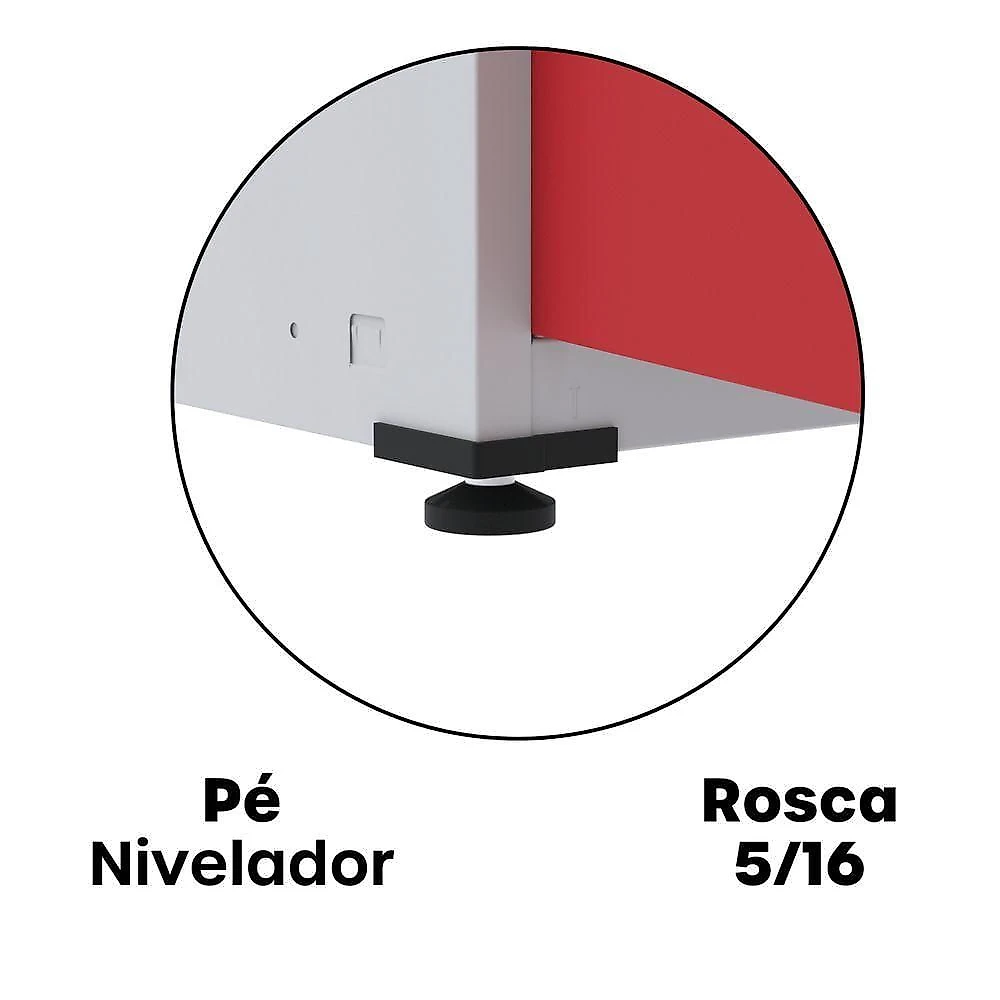 Armário De Aço Alto Para Escritório Linha Aço 1927x800x400 - Ap409 Cinza-vermelho