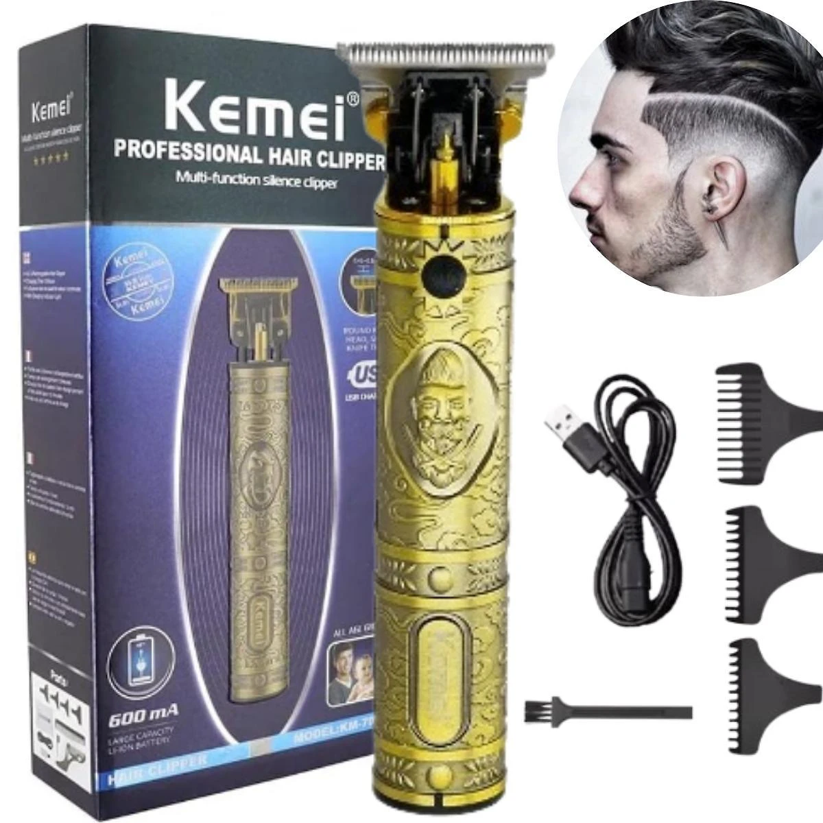 Miniatura Maquina Cortar Cabelo Bateria Recarregável Via Usb Cor