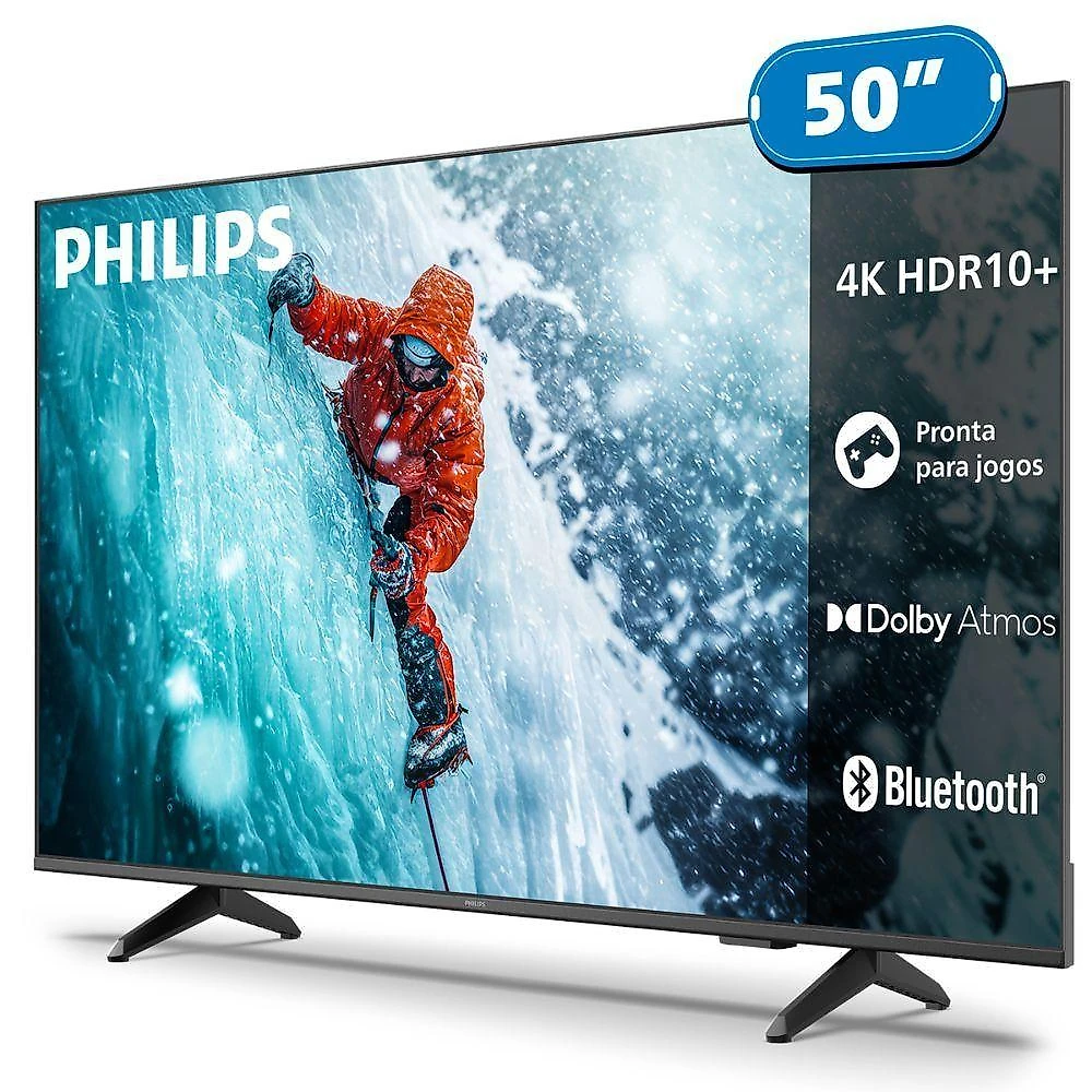 TV Smart Philips 50PUG7300-78 50 Polegadas 4K LED Preto Bivolt