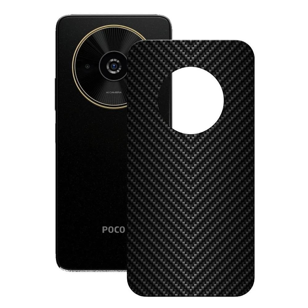 Película para Xiaomi Poco C61 - Traseira de Fibra de Carbono Preta - Gshield