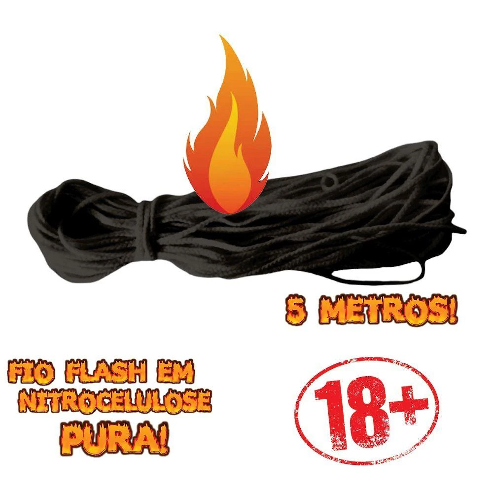 Cordao Fio Flash Premium Colorido 5 Metros, Panda Magic Cor Preto
