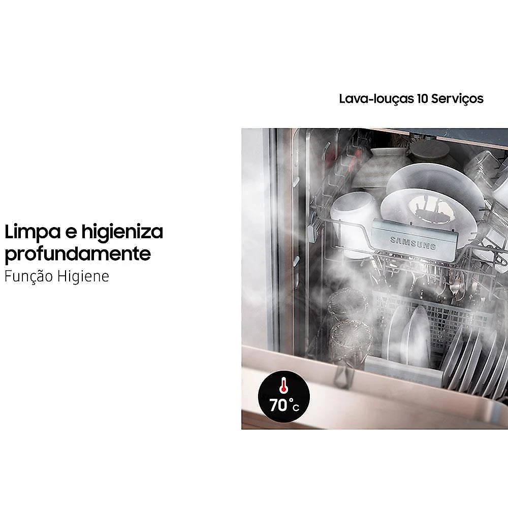 Lava-louças samsung dw50c6070fg/az 10 serviços com display de led 110v – black inox