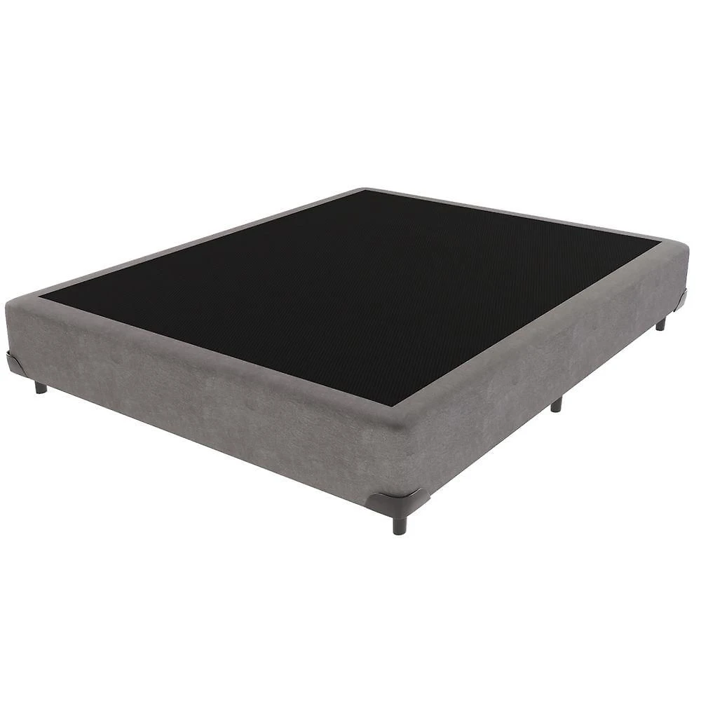 Base para Cama Box Casal Cama Box Madeira Inteiriça Tecido Sintético Cinza Vtech