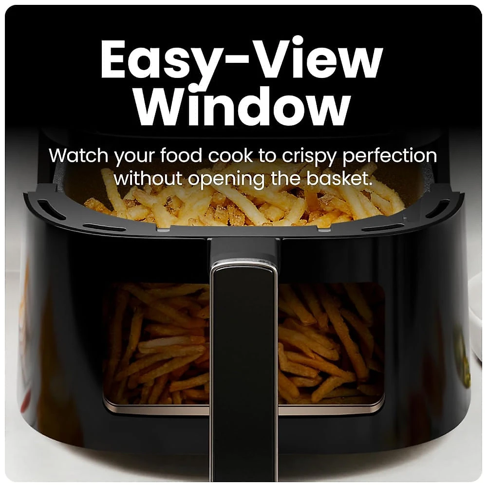 Fritadeira Elétrica Chefman 3,8 Litros Compacta: Refeições Rápidas, Tecnologia HiFry, Janela EasyView, Controles de Toque com 4 Programas