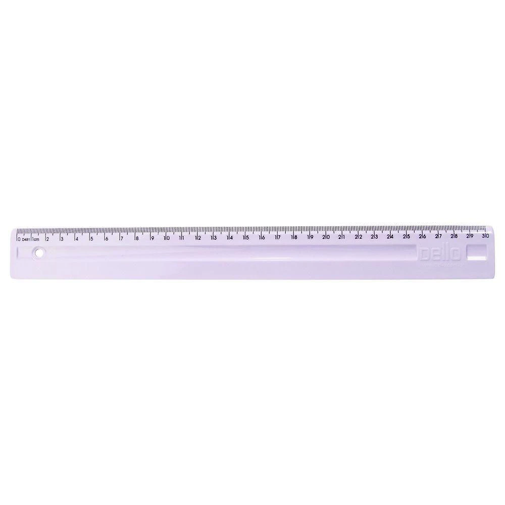 Régua Dello Régua de 30cm Dello Lilás Pastel em Poliestireno Tamanho 30CM 1 Unidade