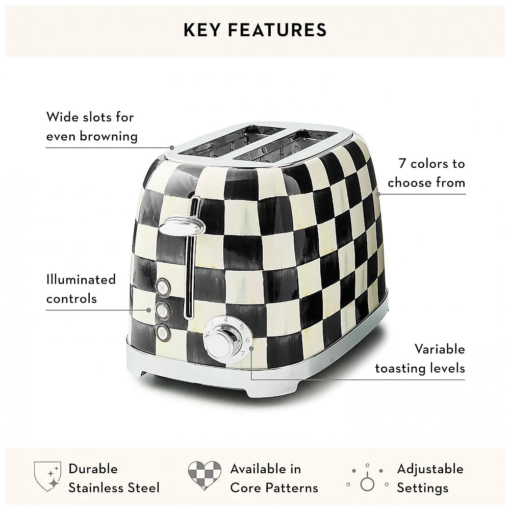 Conjunto chaleira elétrica e torradeira Mackenzie-Childs Courtly Check inox preto e branco 110V
