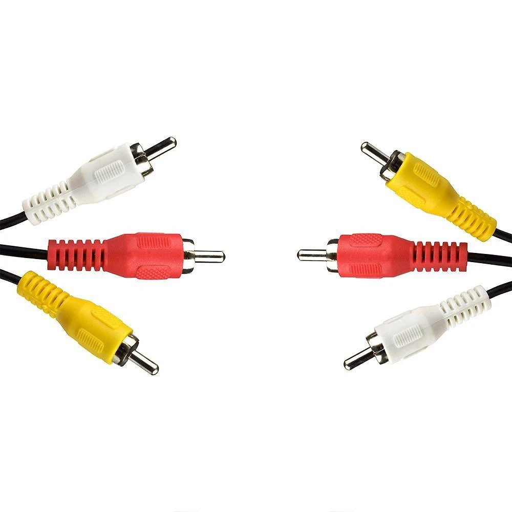 Cabo de Áudio Vídeo Evus C-060 3RCA X 3RCA Macho para Aparelhos de Som e Televisores 1,50M