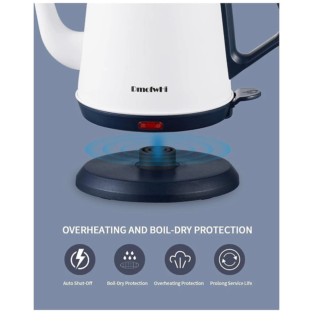Chaleira Elétrica DmofwHi Gooseneck 1,0L, 1000W de Aço Inoxidável 304, Desligamento Automático, Chaleira para Café Coado e Chá Branca