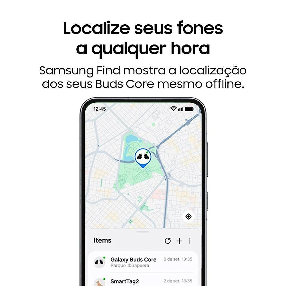 Fones de ouvido samsung galaxy buds core intra-auricular bluetooth cancelamento de ruído ia branco
