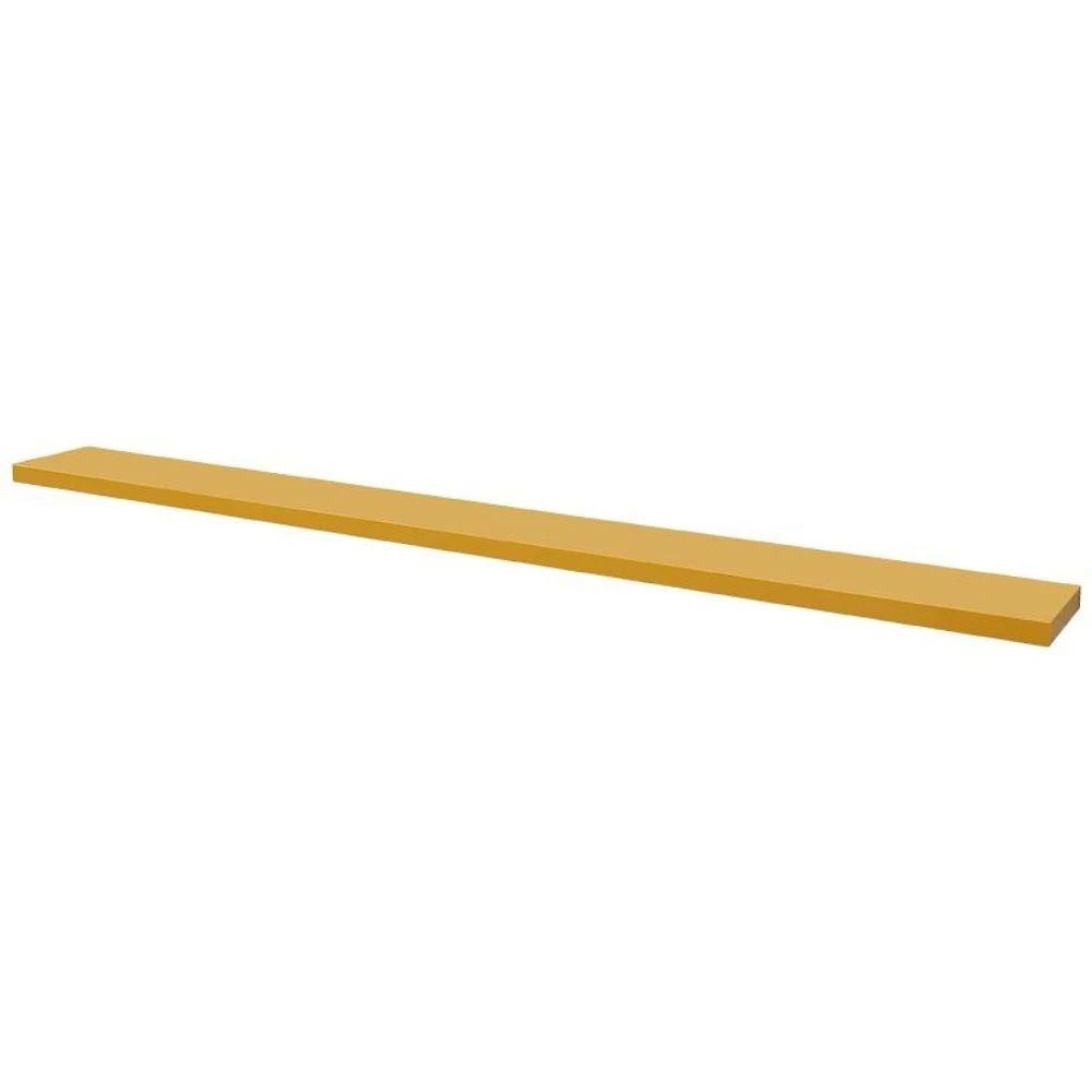 Prateleira Crie Fácil 100x10CM MDP Suporte Invisível Moderno Sala Amarelo Mercado das Prateleiras