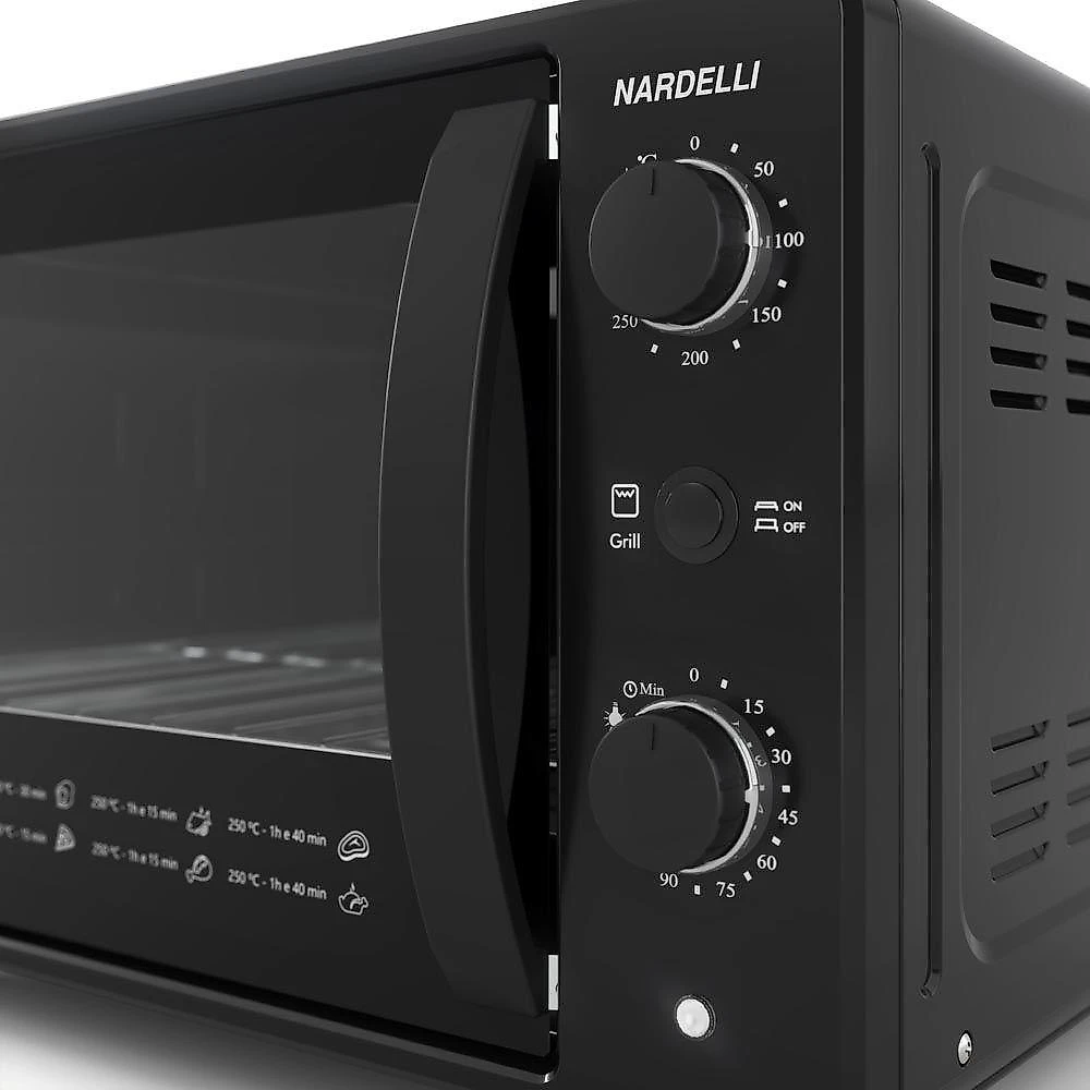 Forno Elétrico de Bancada Nardelli S45 Black 45L 1700W com Timer Preto 110V