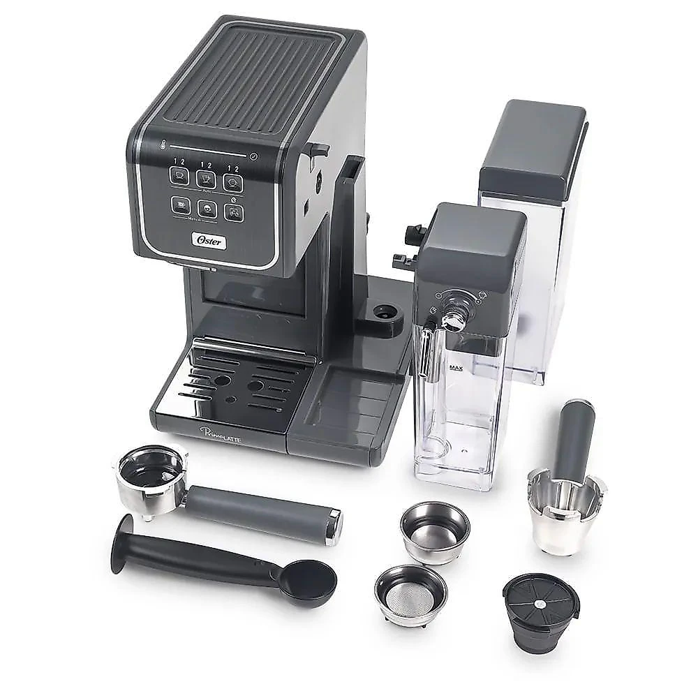 Kit Cafeteira PrimaLatte Touch e Moedor de Café Elétrico Oster 110V