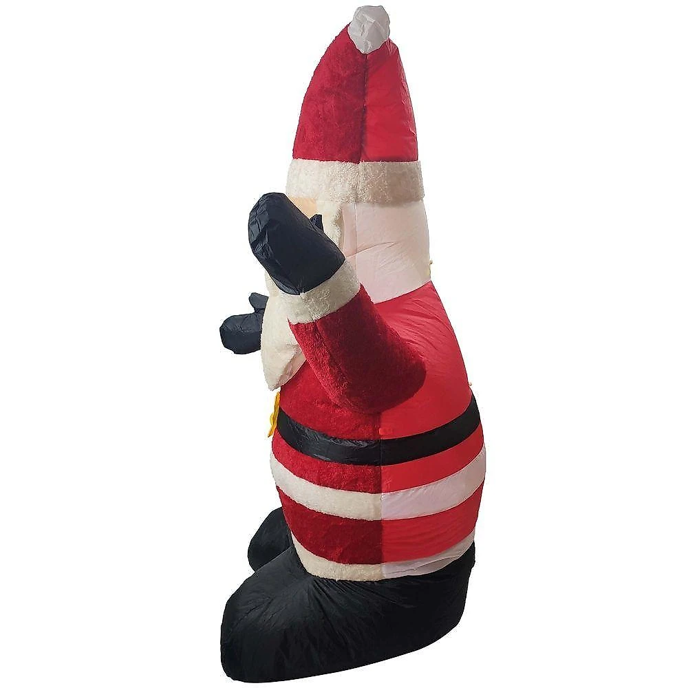 Papai Noel Inflável Veludo Iluminado Enfeite Natal Natalino Grande Inflador Embutido Decoração Loja