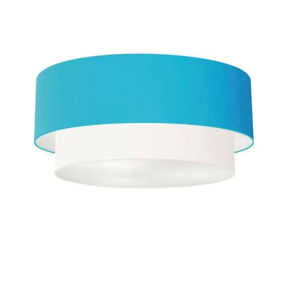 Plafon Para Quarto Cilíndrico Sq-3064 Cúpula Cor Azul Turquesa Branco