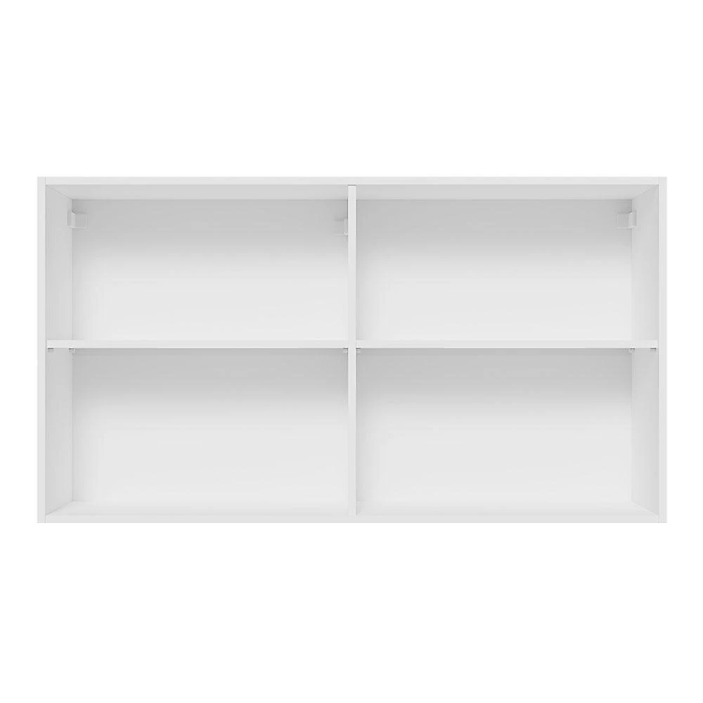 Armário aéreo madesa lux 120 cm 2 portas - branco/preto
