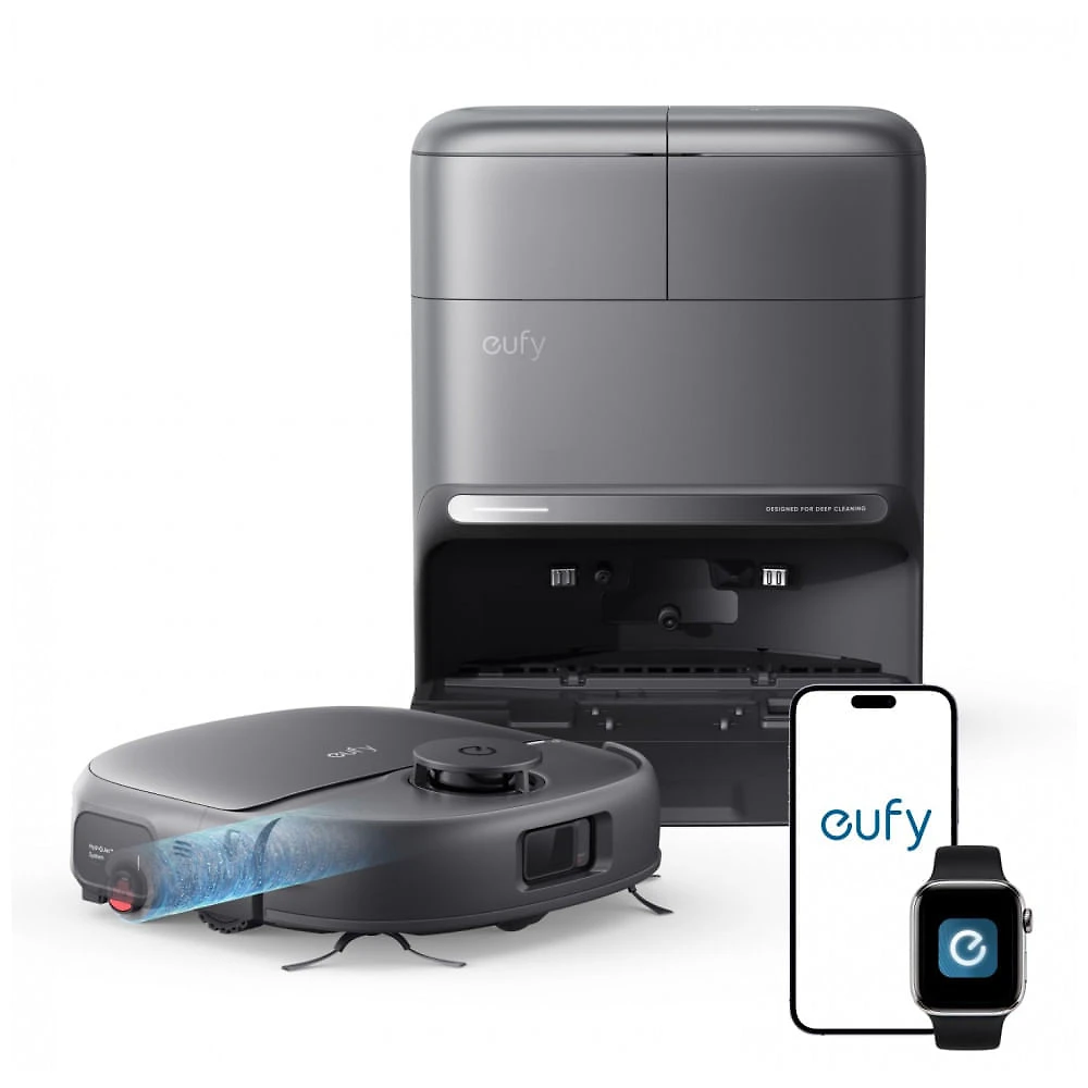 Robô Aspirador e Mop Eufy C28 15.000Pa HydroJet Roller Auto Lavagem Base Autoesvazio Preto
