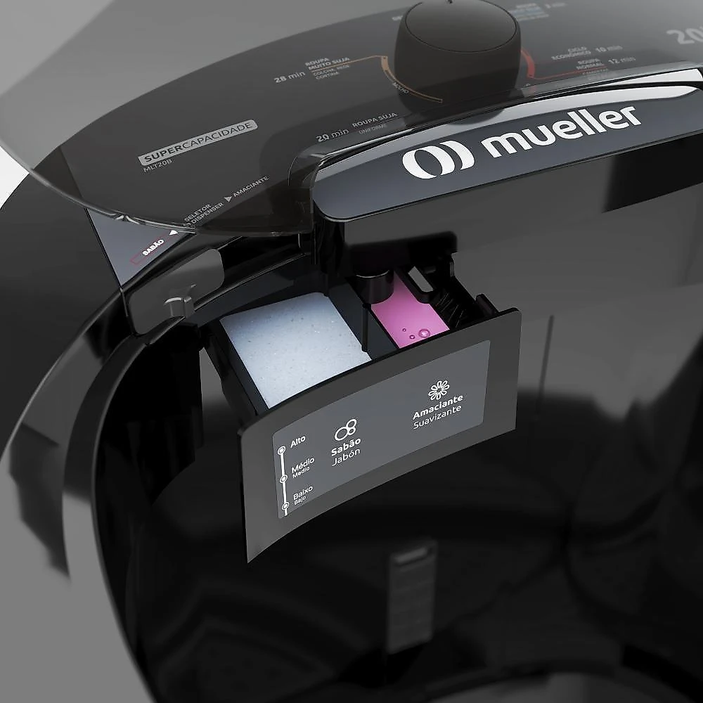 Tanquinho De Lavar Roupa Mueller 20 Kg Semiautomático MLT20B Preto 110V