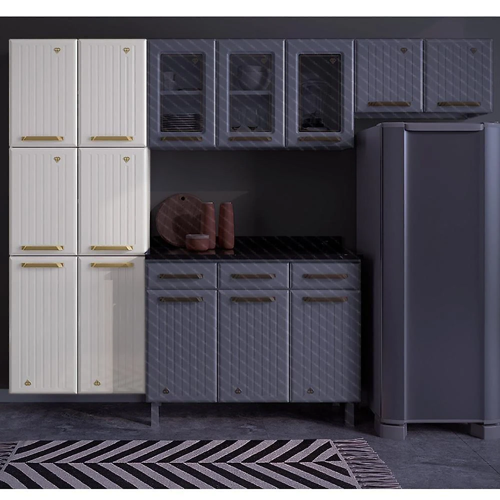 Paneleiro Duplo Para Cozinha De Aço Com 6 Portas 70cm Multimóveis Cr20363 Branco