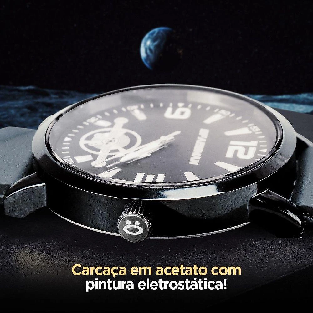 Cordão Prata + Relogio Masculino Preto Casual Social Cordao