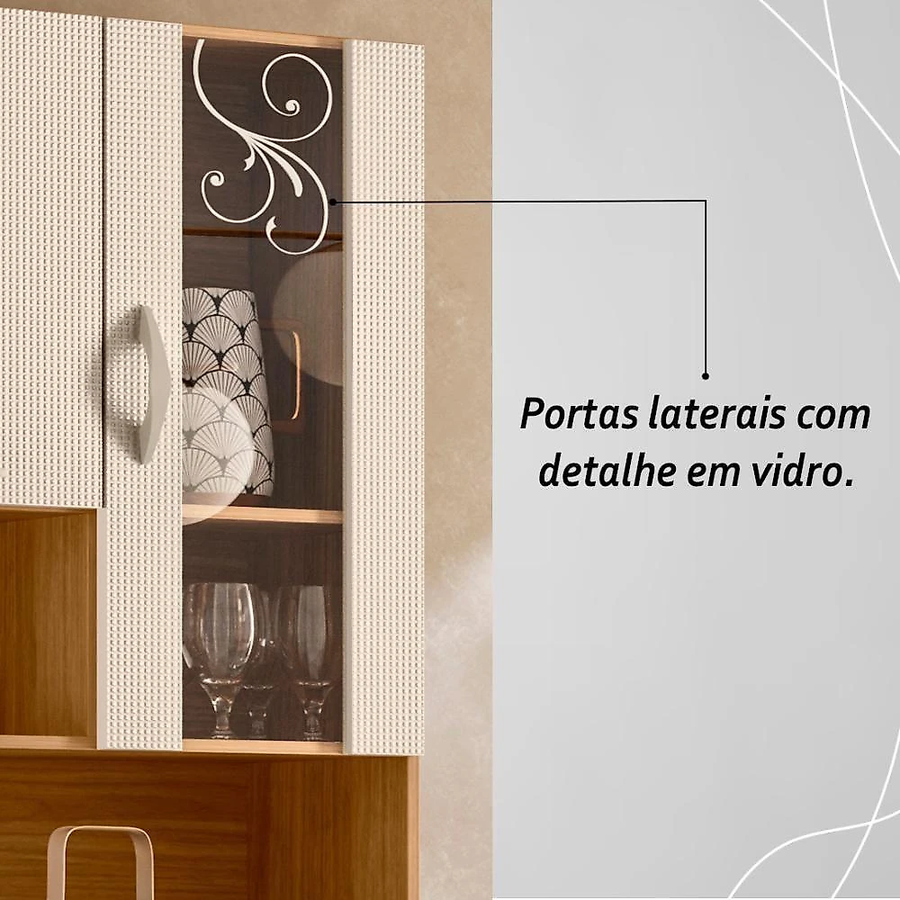 Armário De Cozinha Compacta 8 Portas 2 Gavetas Golden - Freijó-soft Freijó-soft