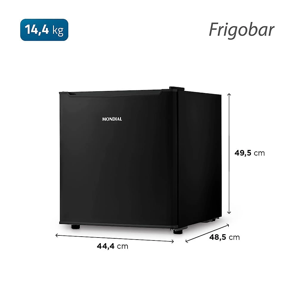 Frigobar Mondial 46L Porta Reversível Preto FGB-01-B50 110