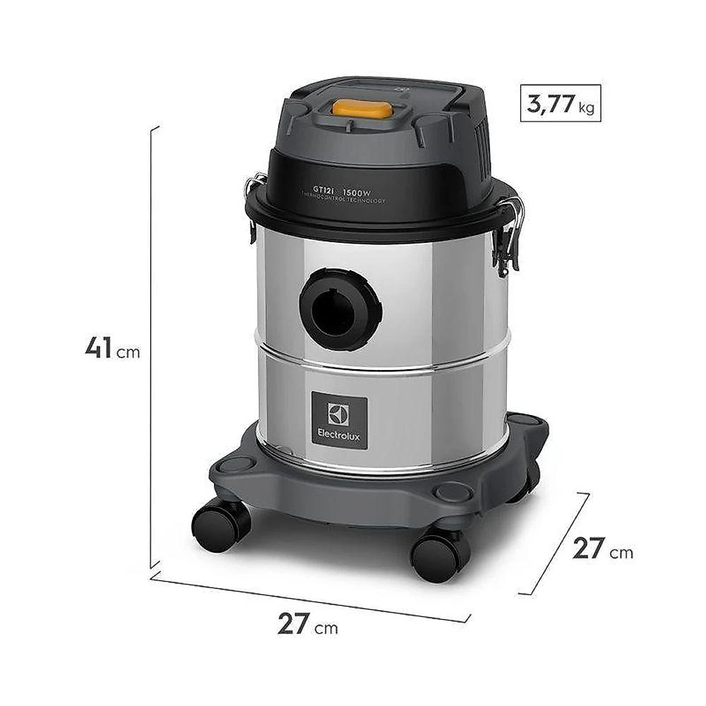 Aspirador De Pó E água Electrolux 1500w 12l Inox Gt12i 110v