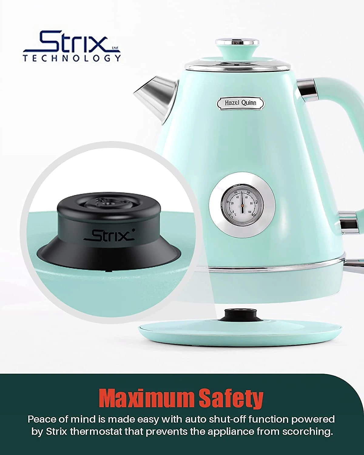 Hazel Quinn HQ001 Chaleira Elétrica 17L com Desligamento Automático Aço Inox 110V Azul