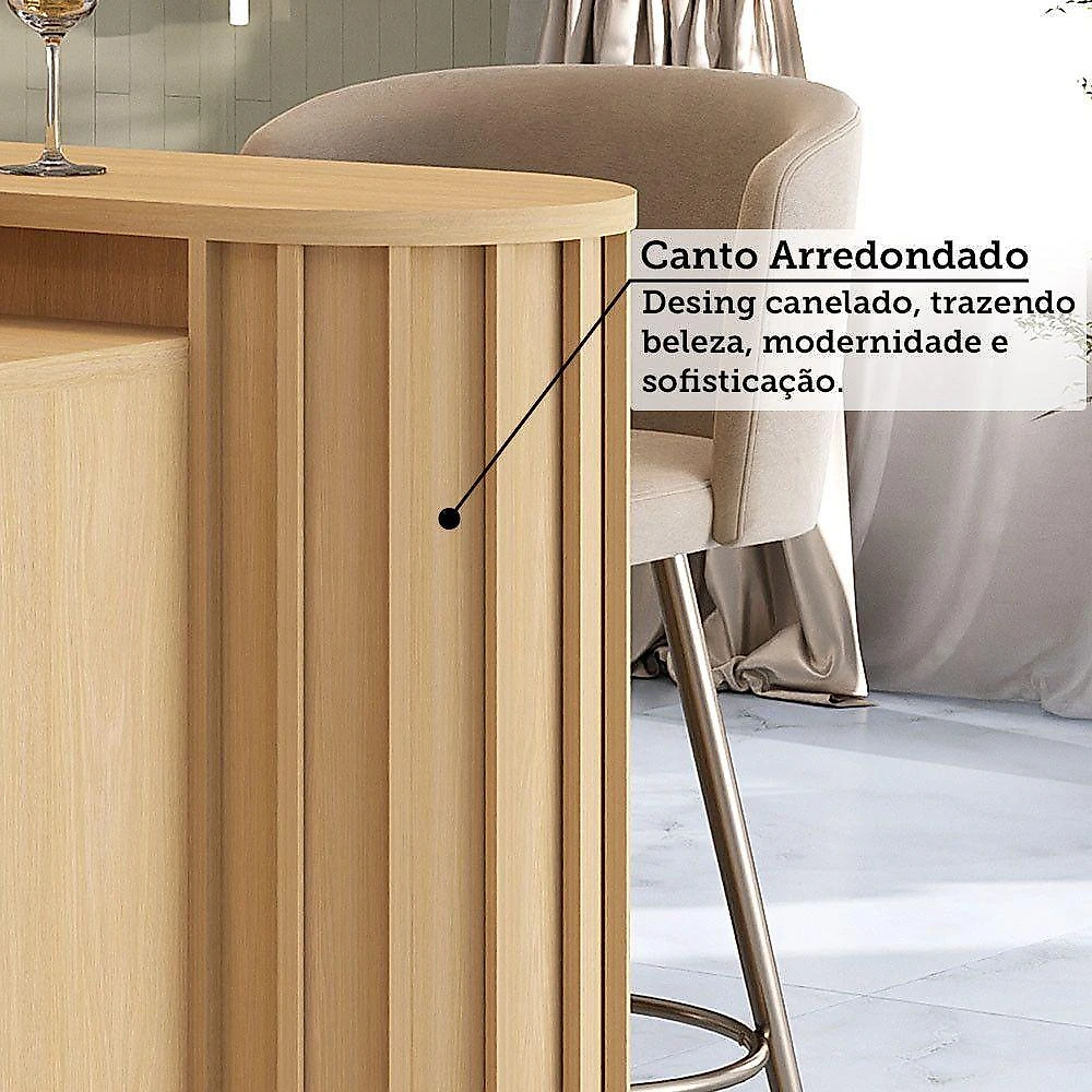 Bancada Cozinha Ilha 144cm Com Tampo