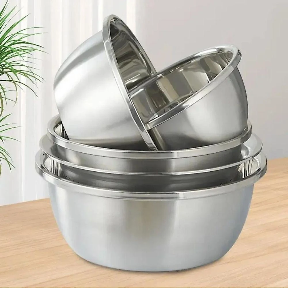 Tigela Bowl Inox Bacia Cumbuca Receira Preparo Versátil Armazenamento Multiuso Inox Braslu 1,9L