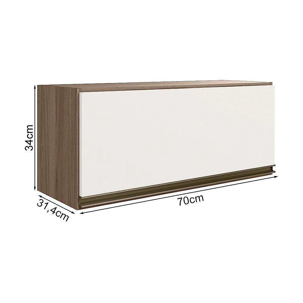 Armario Aereo Basc Mdf 70 Cm Kali 16339 Carvalho Toq Off White Cetim Nicioli Carvalho Toq Off White Cetim