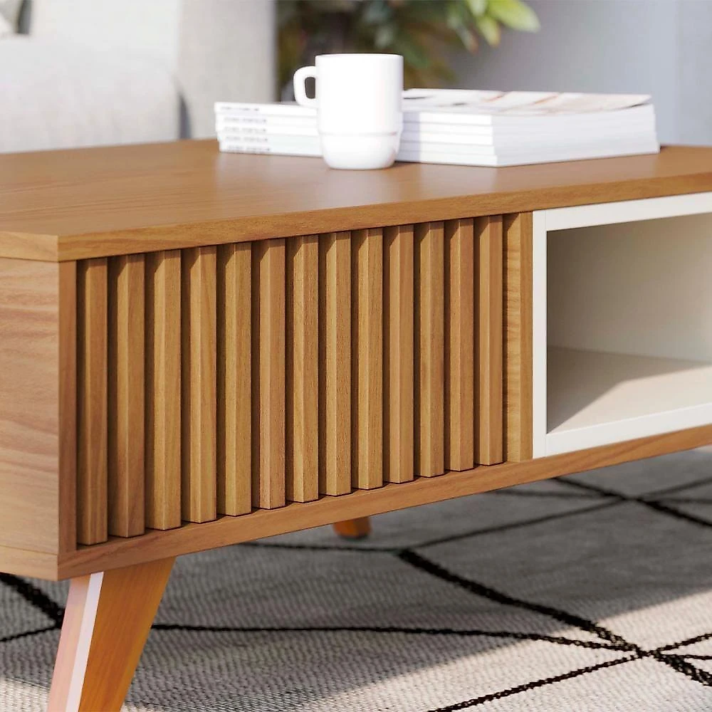 Mesa De Centro Para Sala 91 Cm Jeri Colibri Freijo Off White Matte