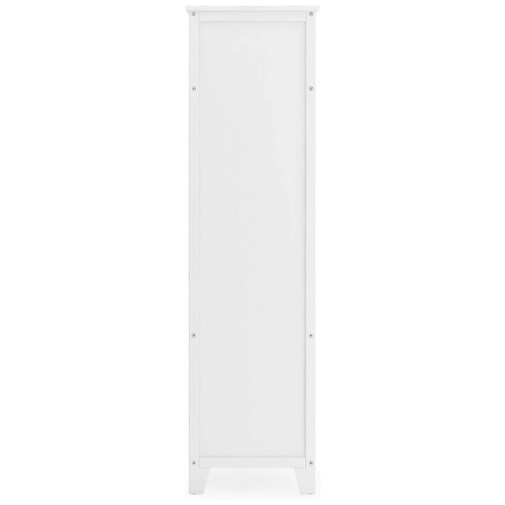 Estante banco infantil Martha Stewart Living & Learning branca com nichos, prateleiras e assento acolchoado para quarto infantil