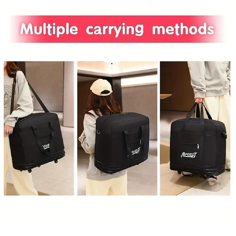 Bolsa Mala de Viagem Expansível com Rodinhas Tecido Oxford Zíper Mochila Grande Yeet