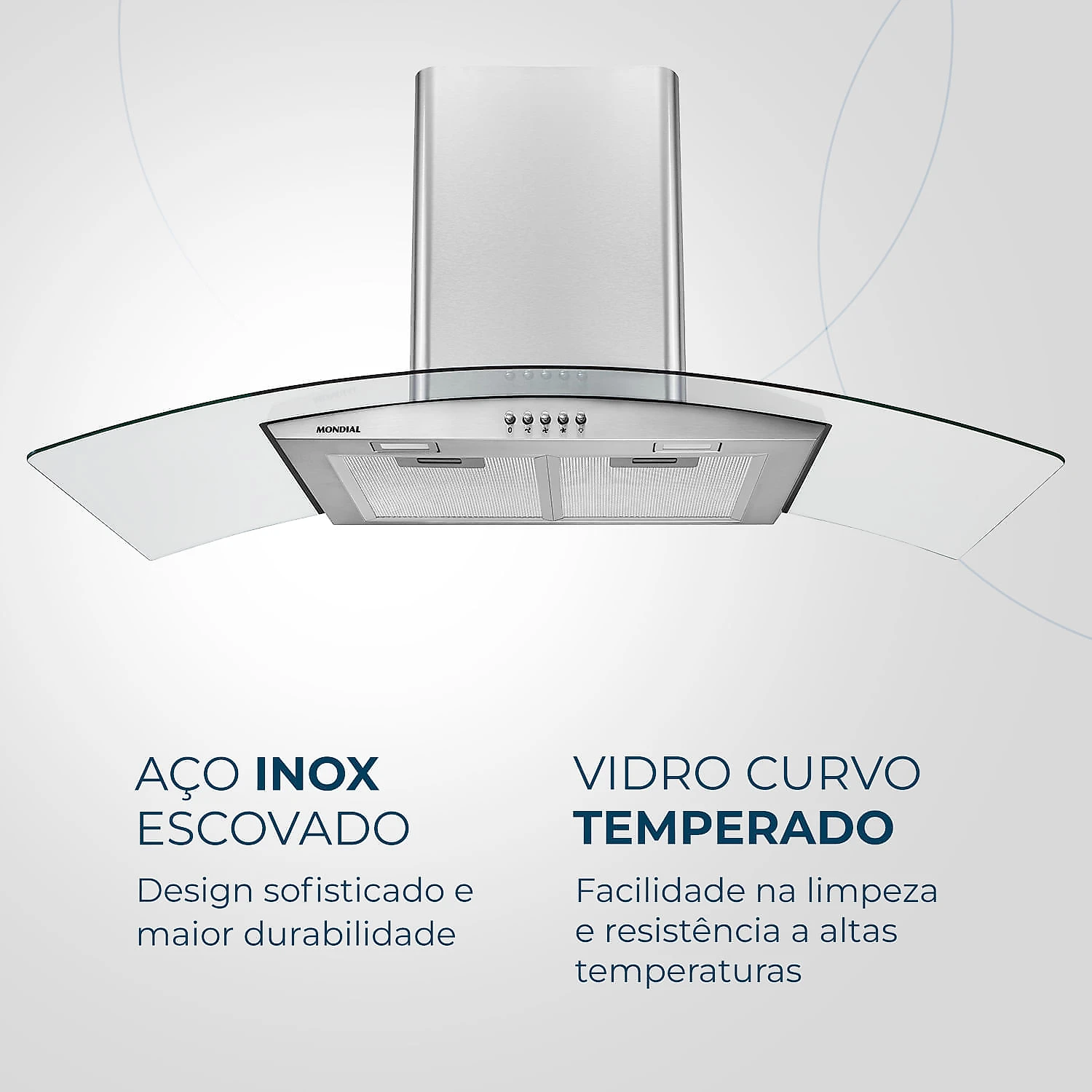 Coifa de Parede Mondial CF90-01 COIFA DE PAREDE-127V-INOX