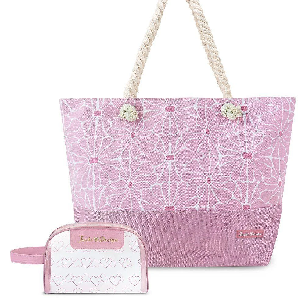 Kit Bolsa De Praia + Necessaire Rosa
