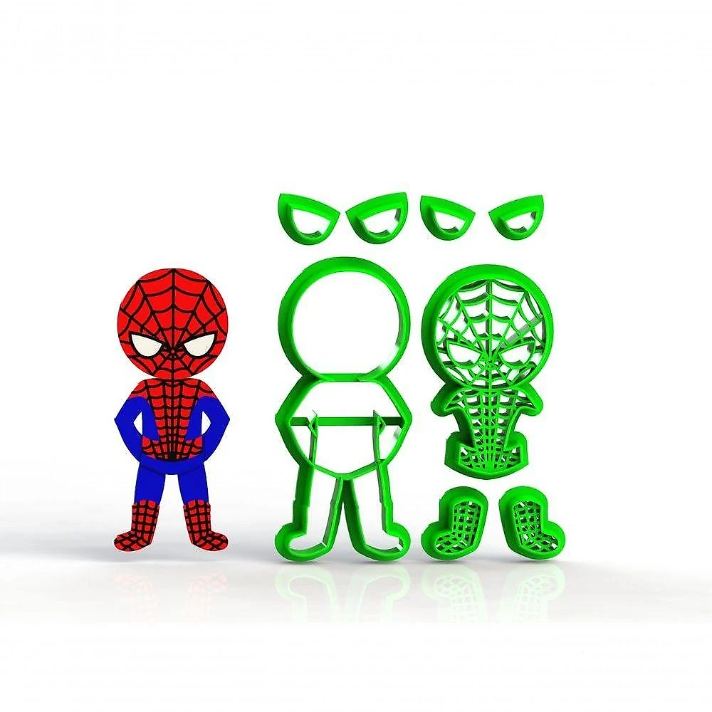 Cortador Kit 5 Heróis 6 Mod2 Plástico PLA 8CM Transparente 1 Kit com 6 Cortadores HB