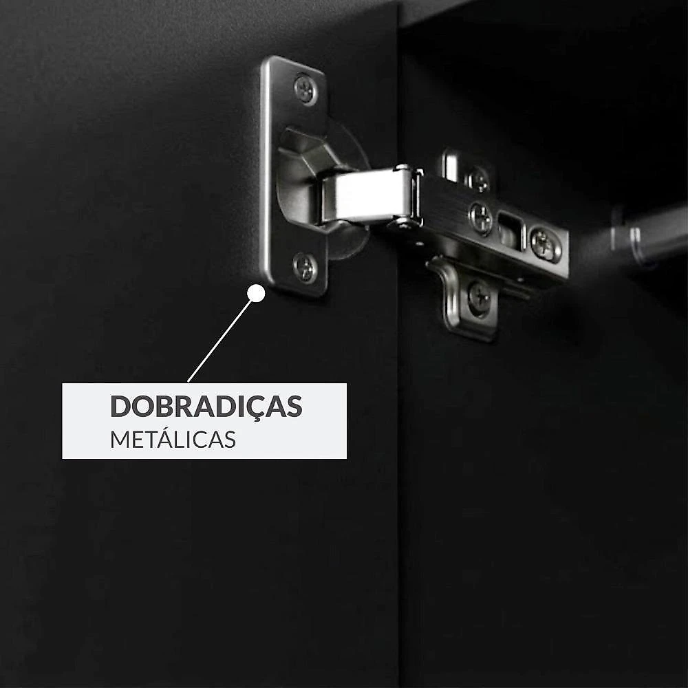 Guarda Roupa Closet Modulado Casal 6 Gavetas 3 Cabideiros Estrutura Metalica 250cm Olivar Preto Ac