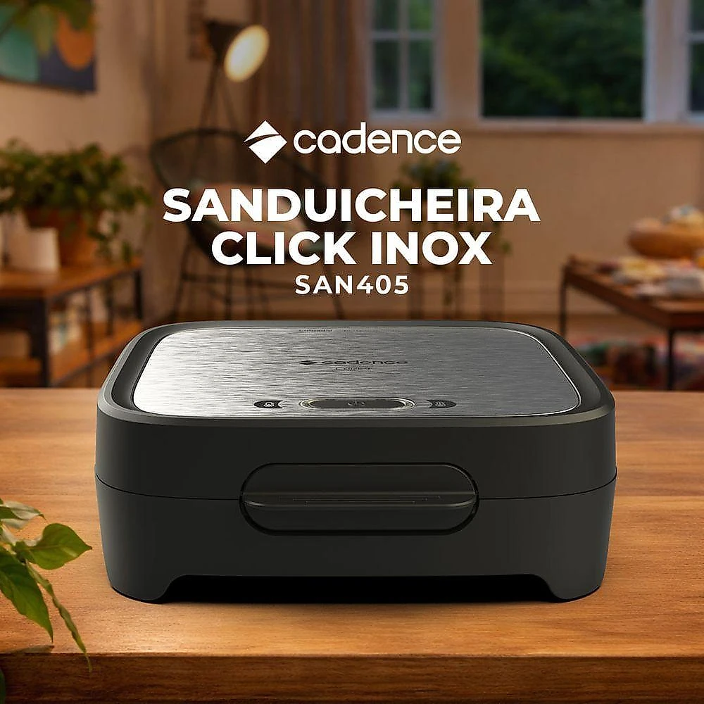 Sanduicheira Elétrica Cadence Click Inox Chapas Profundas 800W Cinza 220V