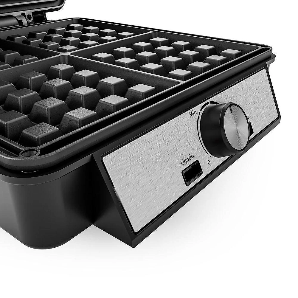 Waffle Maker PWM04A 5 Temperaturas Placas Maxx Clean 25x25cm Preto 220V Philco