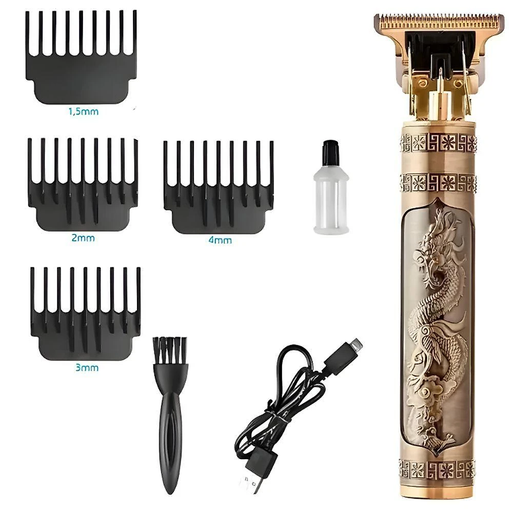 Máquina de Acabamento Utimix Vintage Barber Aparador de Barba Recarregável sem Fio