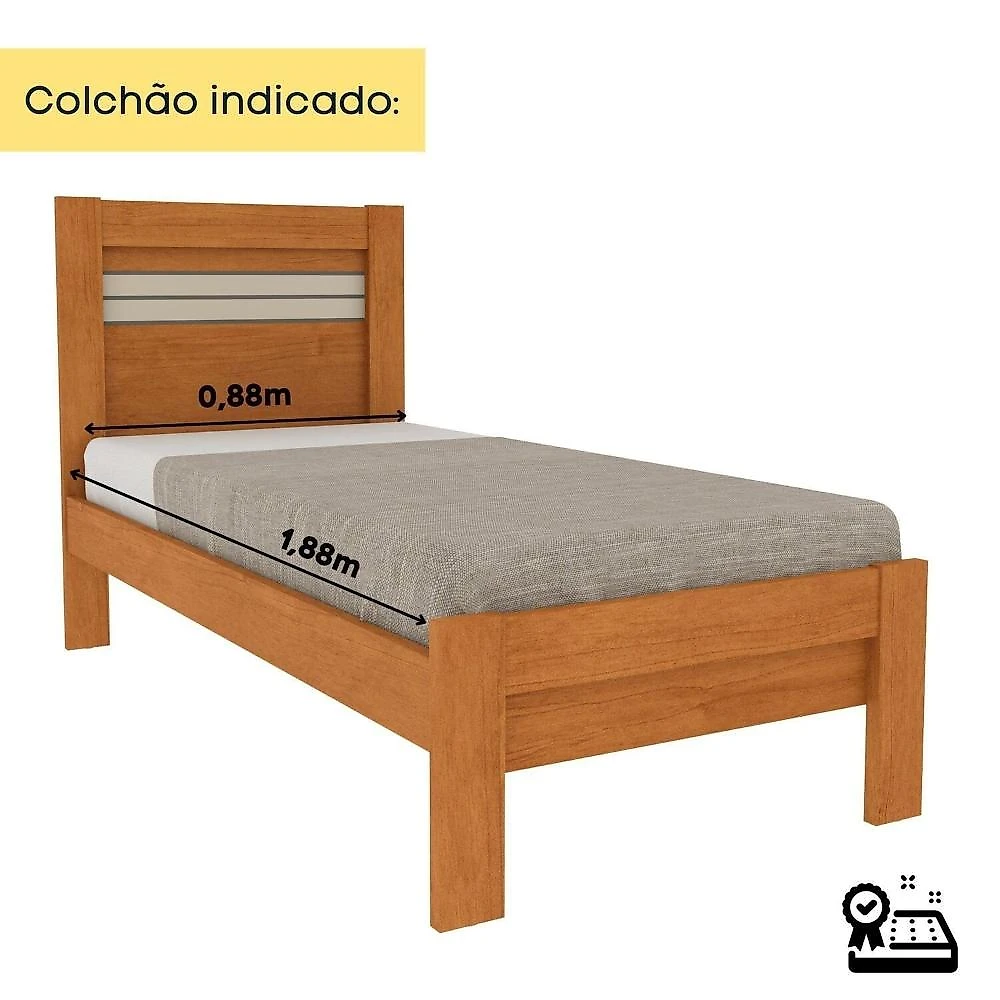 Conjunto Infantil com Cama 100% MDF e Guarda-Roupa Harmonia Espresso Móveis Conjunto Infantil com Guarda Roupa e Cama 100% MDF Harmonia Espresso Móveis Cinamomo / Off White
