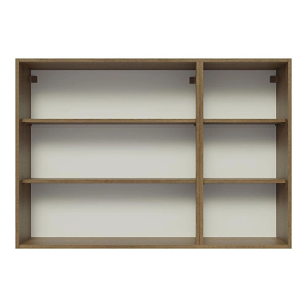 Armário aéreo 120 cm 3 portas rustic/branco veludo lux madesa