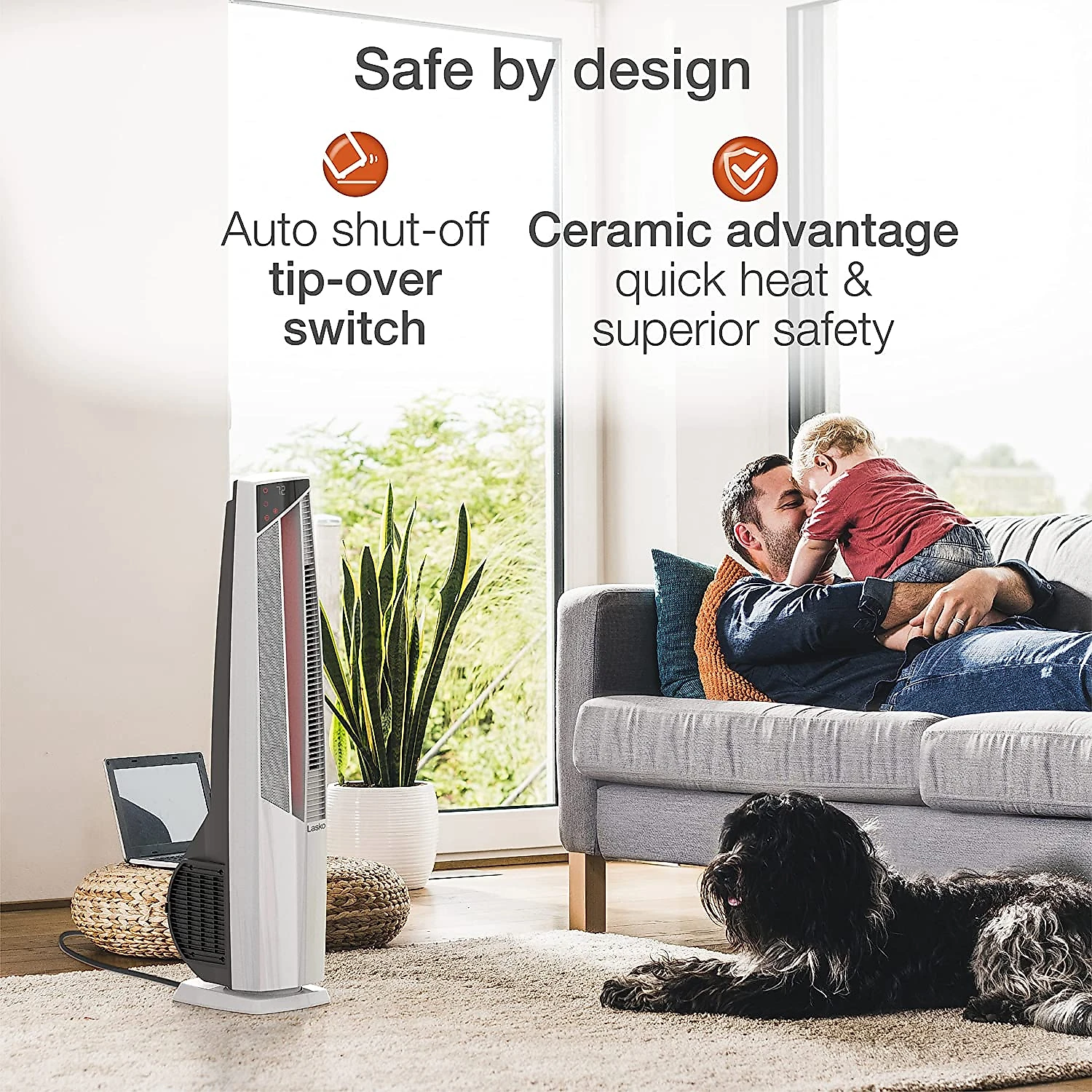 Lasko FHV820 Aquecedor Elétrico 2 em 1 com Função de Ve ntilador e Controle Remoto 110V1500W Cinza