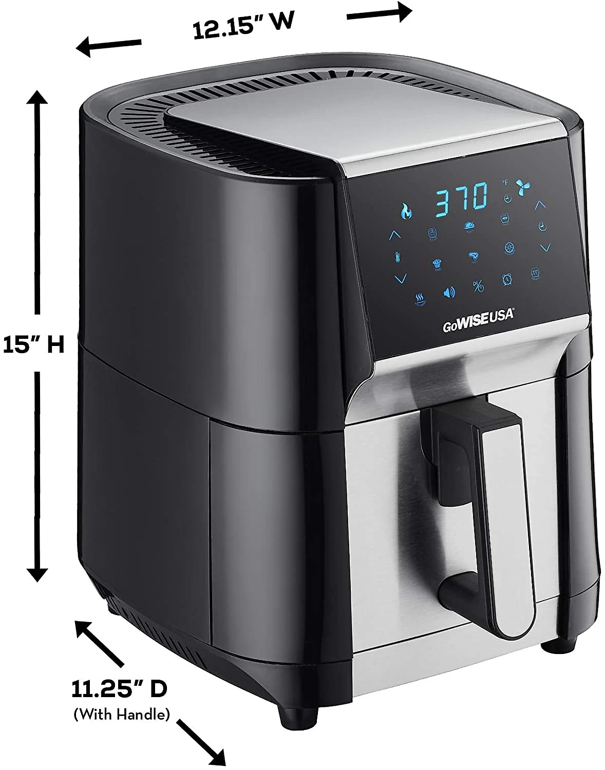 GoWISE Fritadeira Elétrica Air Fryer Capacidade 7L com Painel Digital 1700W110V Preta
