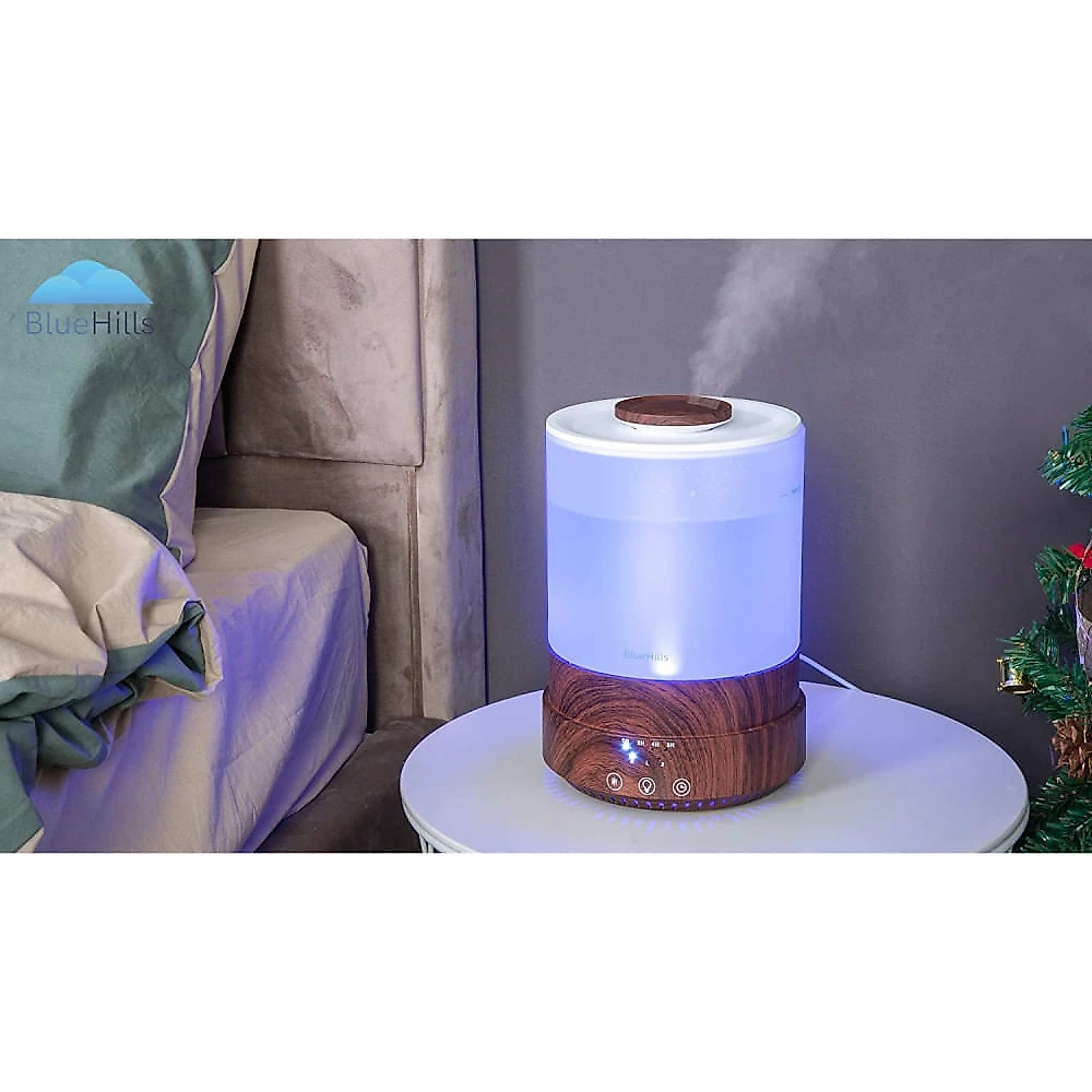 BlueHills Umidificador Ultrassônico Portátil 25L com A romaterapia e 7 Luzes LED até 30H 110V Azul