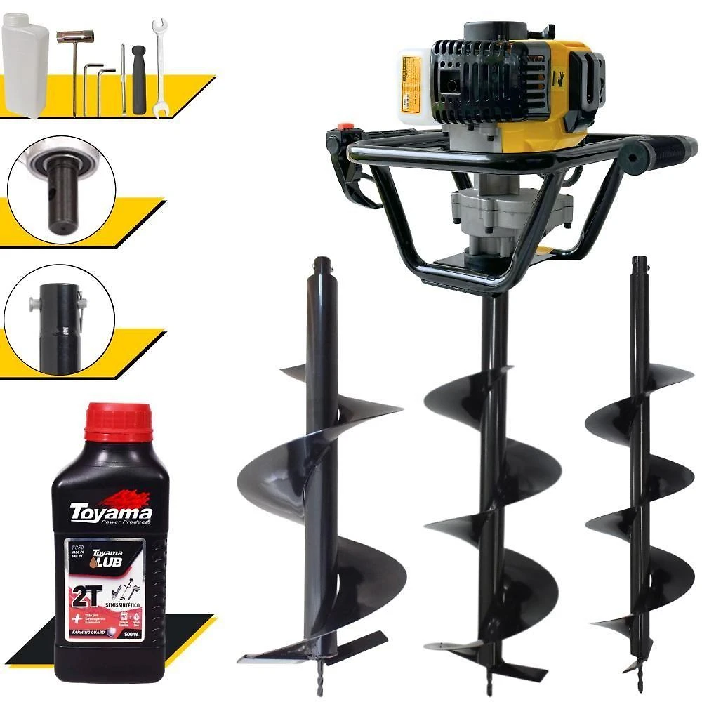 Perfurador de Solo PSL517 à Gasolina 51,7CC 1,8HP com Brocas 80X20CM 80X25CM 80X30CM Lynus