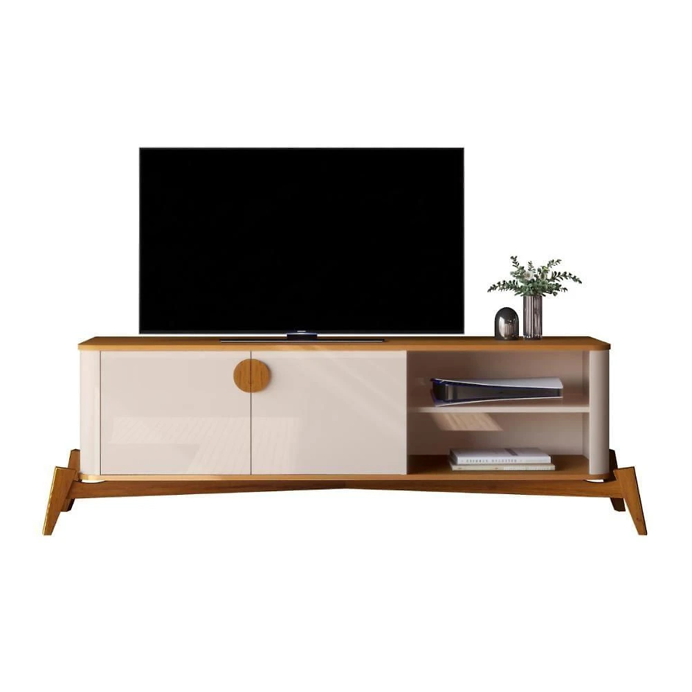 Miniatura Rack Para Tv 75 Polegadas Adamantina 1800 Off White