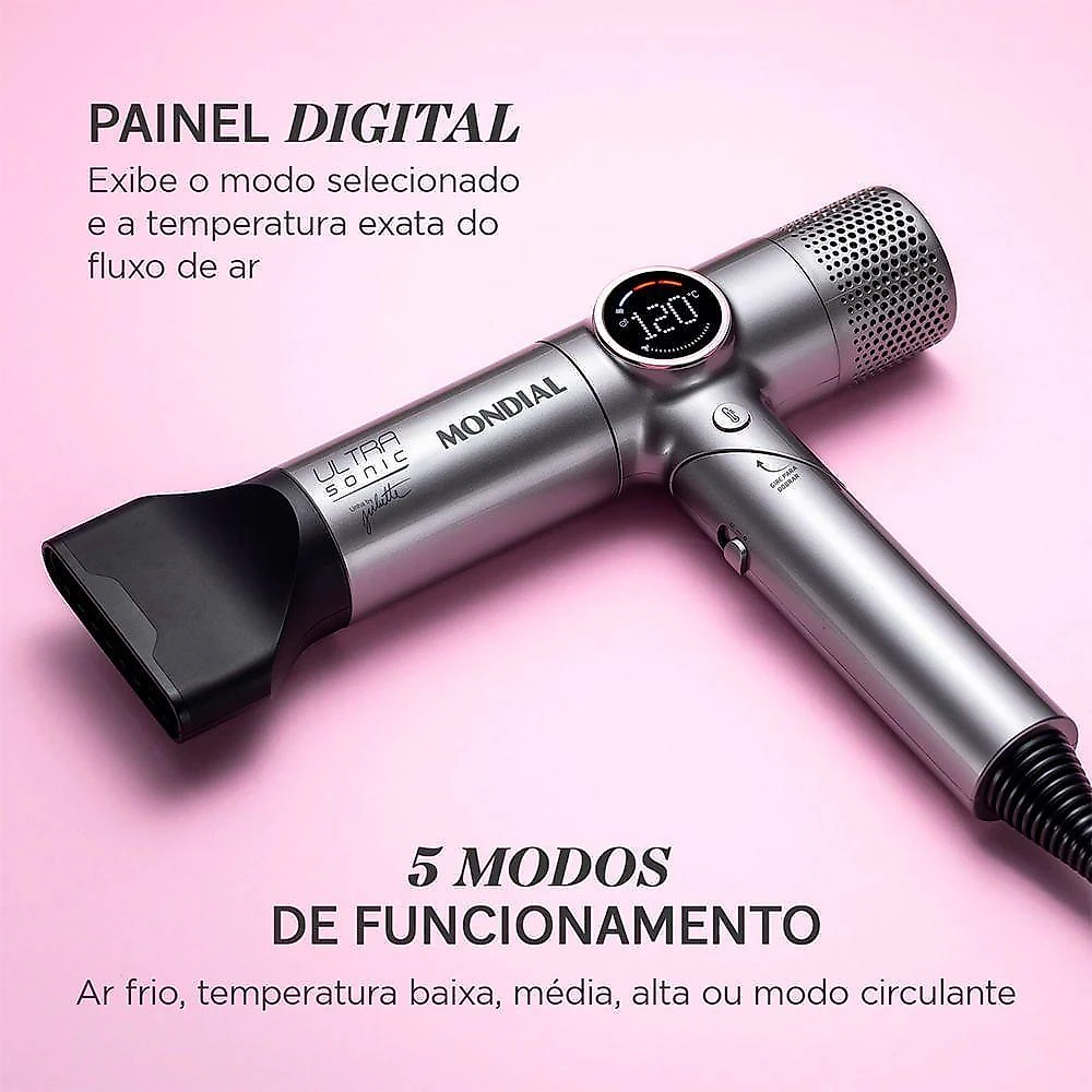 Secador Mondial Ultra Sonic By Juliette SCP-JU-04-US Bldc Com Cabo Dobrável 220V