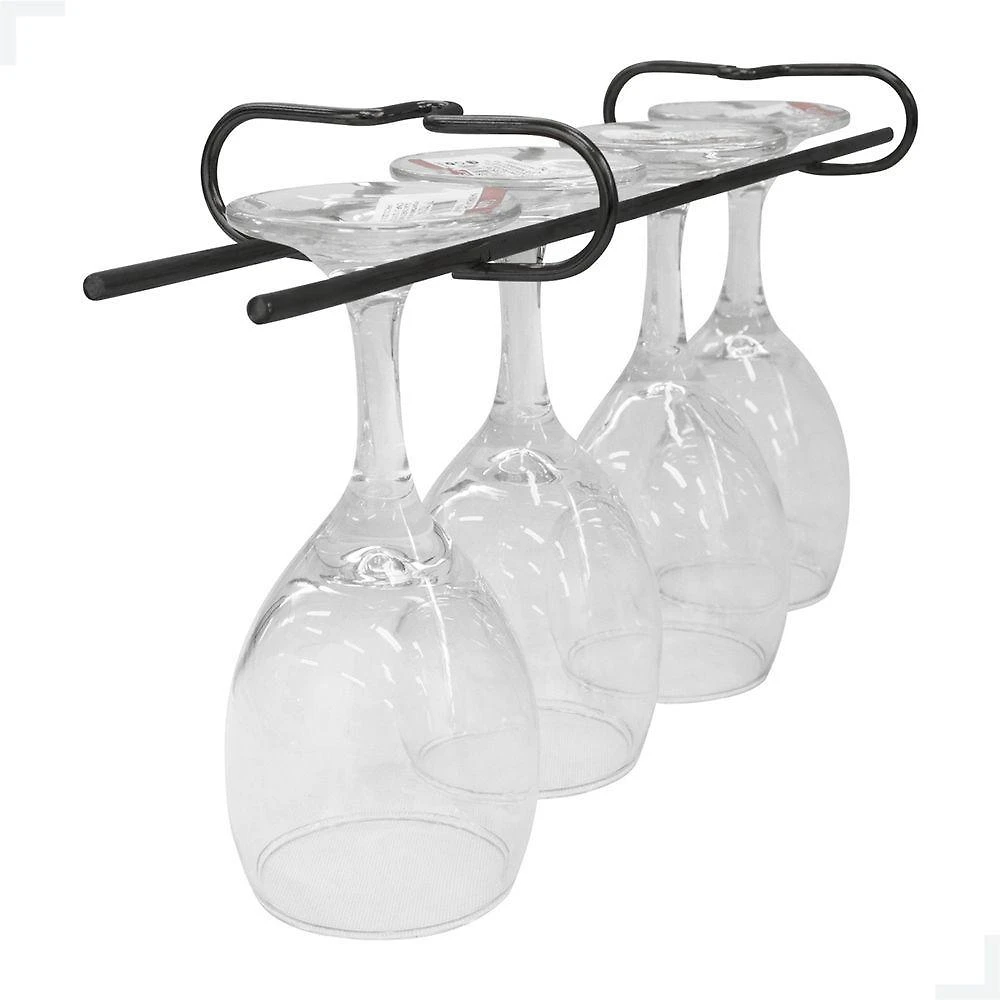 Suporte Suspenso para Taças Preto Aço Carbono Design Moderno e Elegante para Cozinha 40,5CM